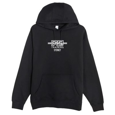 Logo Stamp Black Hooded Sweatshirt (Front Print)