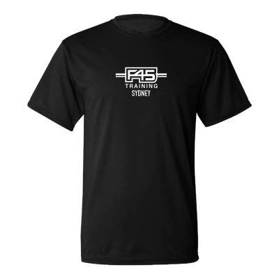 Logo Stamp Black Performance T-Shirt (Front Print)