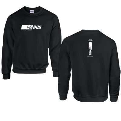 Slanted Stripe Black Fleece Crew (Front Print + Back Print)