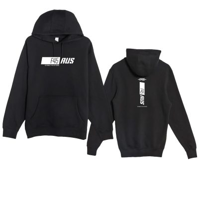 Slanted Stripe Black Hooded Sweatshirt (Front Print + Back Print)