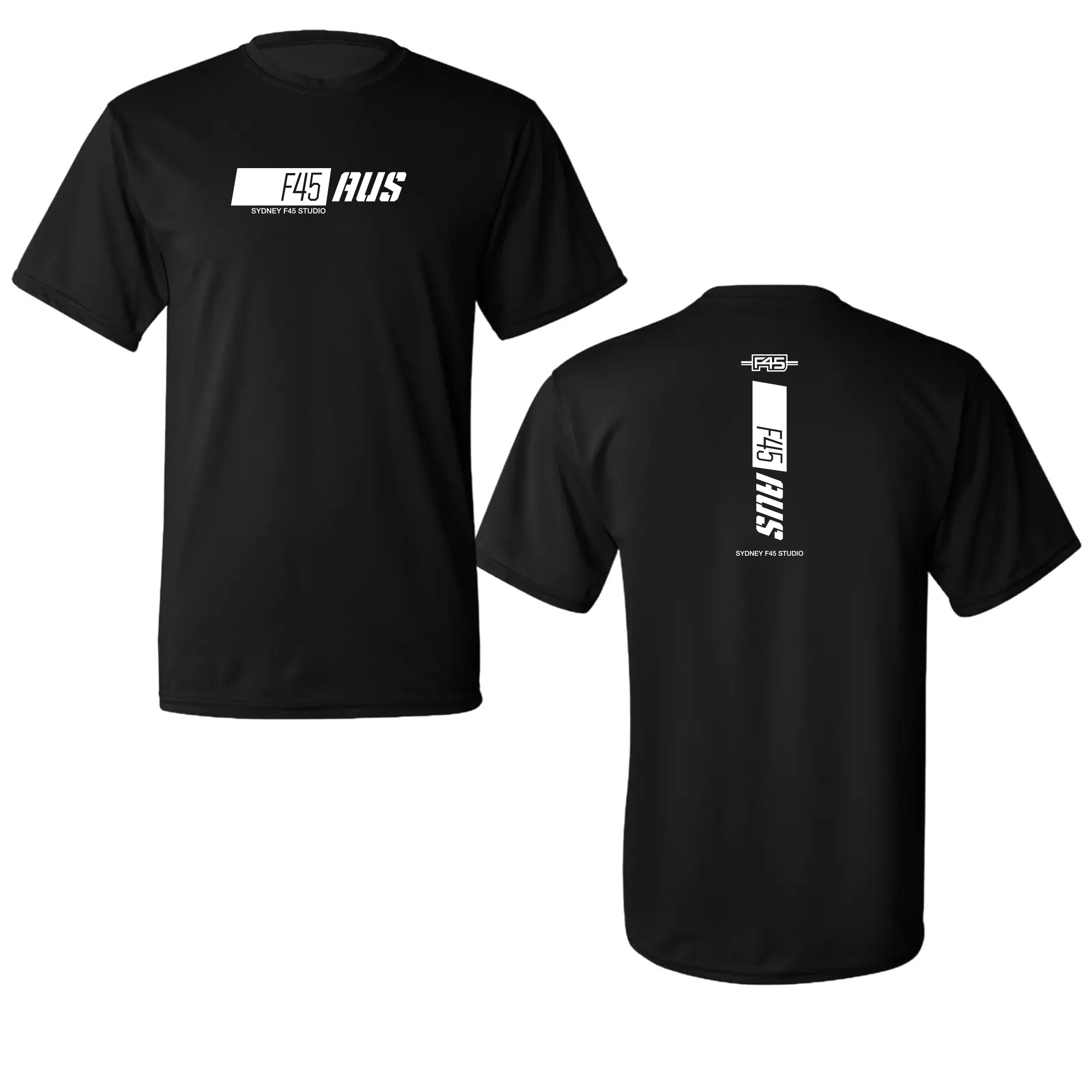 Slanted Stripe Black Performance T-Shirt (Front Print + Back Print)