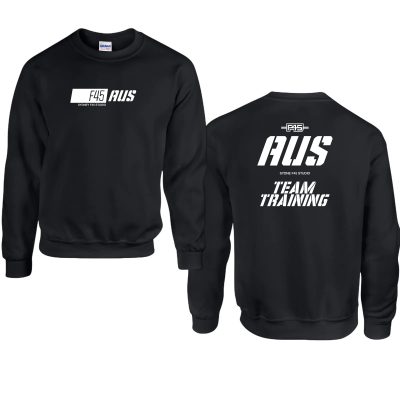 Slanted Stripe City Stamp Black Fleece Crew (Front Print + Back Print)