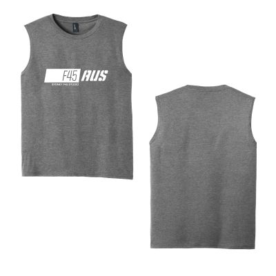 Slanted Stripe Grey Frost Muscle Tank (Front Print)