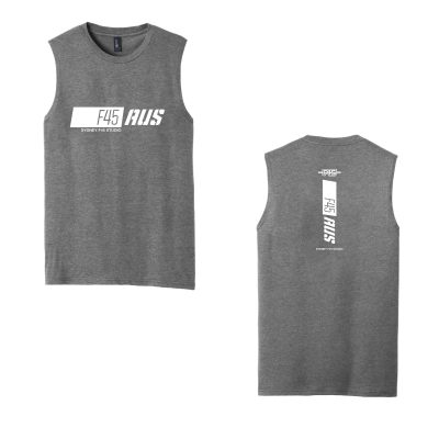 Slanted Stripe Grey Frost Muscle Tank (Front Print + Back Print)