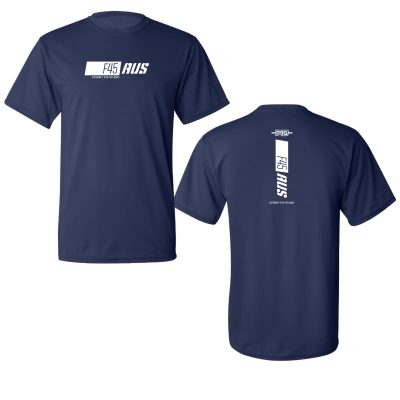 Slanted Stripe Navy Performance T-Shirt (Front Print + Back Print)