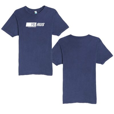 Slanted Stripe Vintage Denim T-Shirt (Front Print)