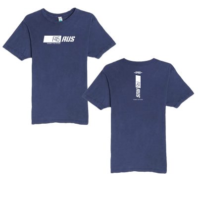 Slanted Stripe Vintage Denim T-Shirt (Front Print + Back Print)