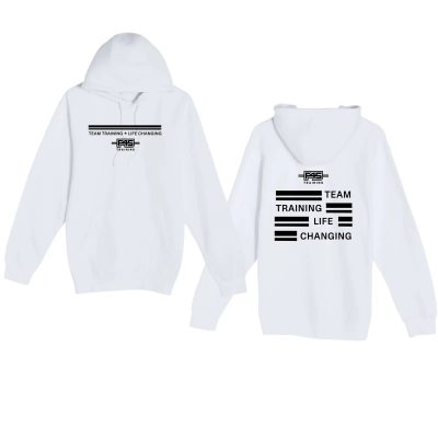 Stripes Logo White Hooded Sweatshirt (Front Print + Back Print)
