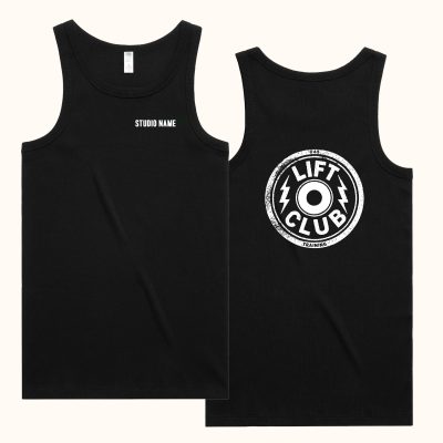 Lift Club Black Cotton Singlet (Front Print + Back Print)