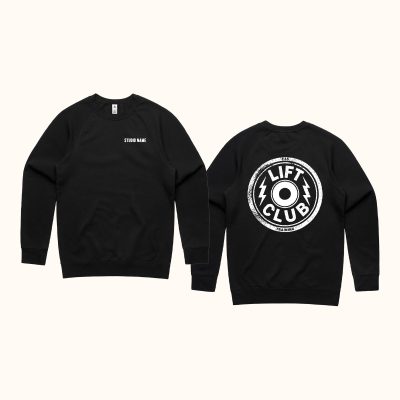 Lift Club Black Fleece Crew (Front Print + Back Print)