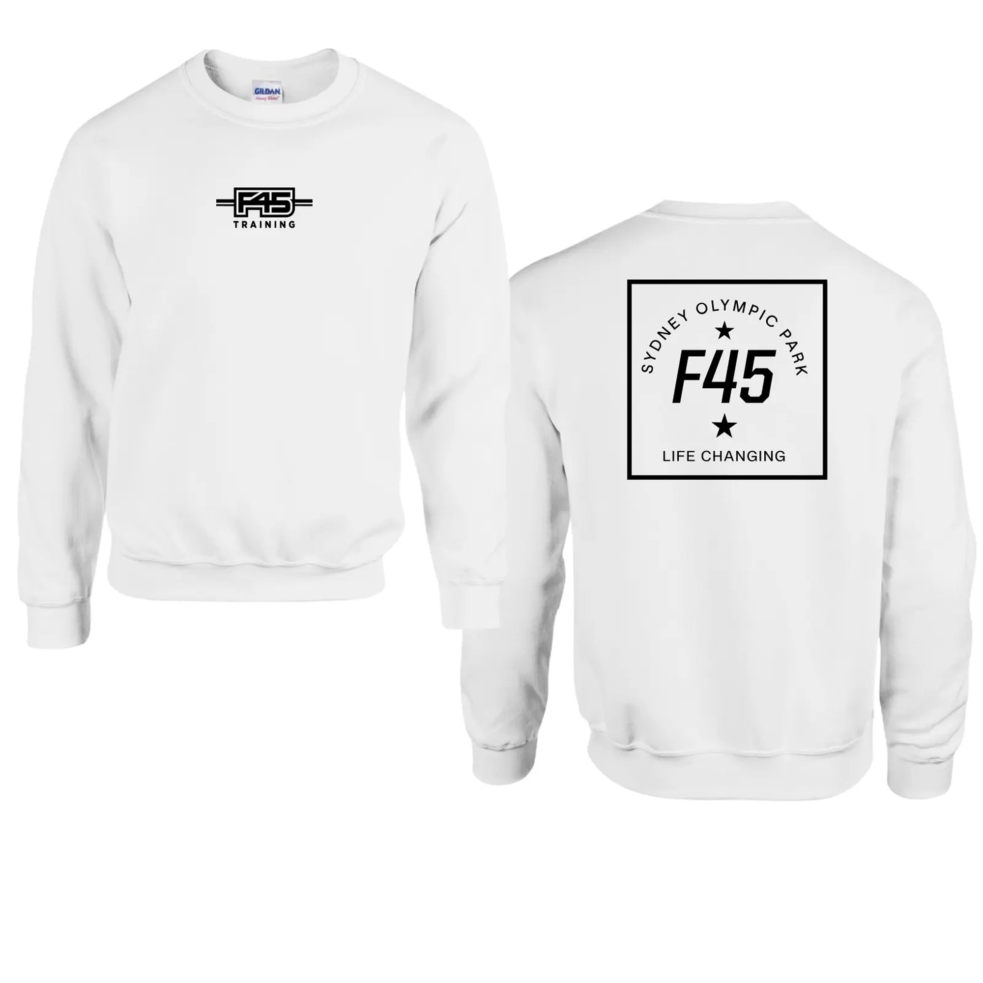 Passport Stamp White Fleece Crew (Front Print + Back Print)