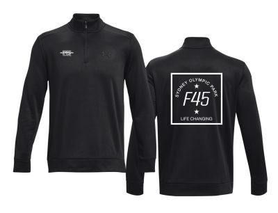 Passport Stamp Under Armour Black 1/4 Zip (Front Print + Back Print)