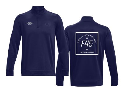 Passport Stamp Under Armour Navy 1/4 Zip (Front Print + Back Print)