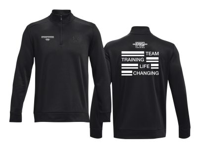 Stripes Logo Under Armour Black 1/4 Zip (Front Print + Back Print)