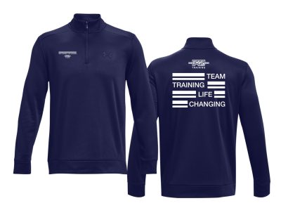 Stripes Logo Under Armour Navy 1/4 Zip (Front Print + Back Print)