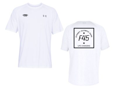 Passport Stamp Under Armour White Tech Tee (Front Print + Back Print)