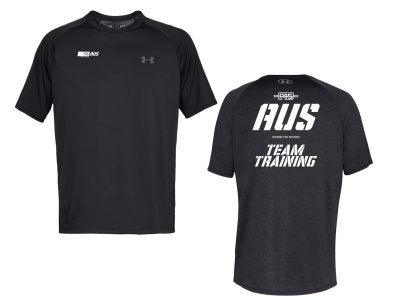 Slanted Stripe City Stamp Under Armour Black Tech Tee (Front Print + Back Print)