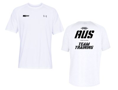 Slanted Stripe City Stamp Under Armour White Tech Tee (Front Print + Back Print)