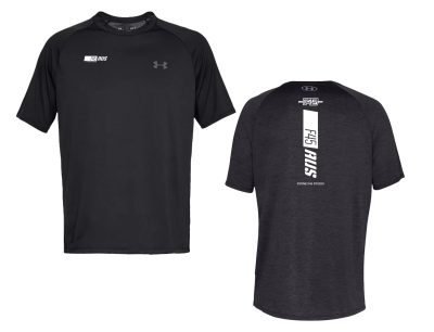 Slanted Stripe Under Armour Black Tech Tee (Front Print + Back Print)