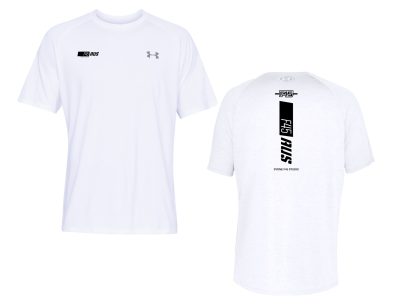 Slanted Stripe Under Armour White Tech Tee (Front Print + Back Print)