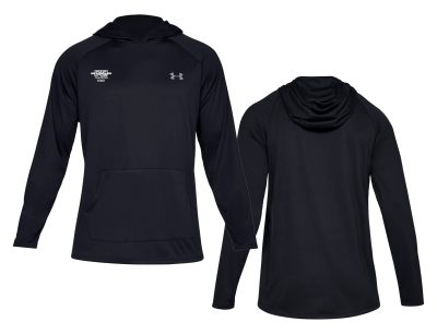 Logo Stamp Under Armour Black Hooded Sweatshirt (Front Print)