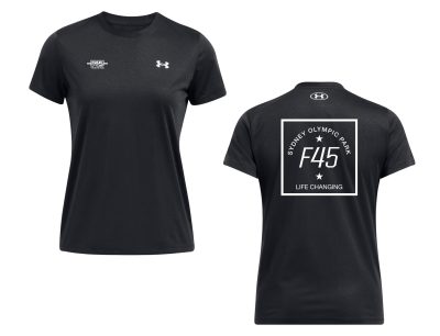 Ladies' Passport Stamp Under Armour Black Tech Tee (Front Print + Back Print)