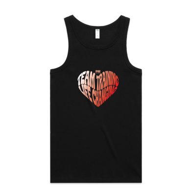 Team Training Logo Valentines Black Singlet (Front Print)