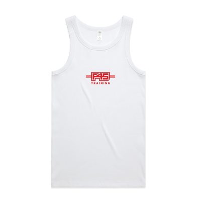 F45 Red Logo Valentines White Singlet (Front Print)