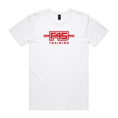 F45 Red Logo Valentines White T-Shirt (Front Print)